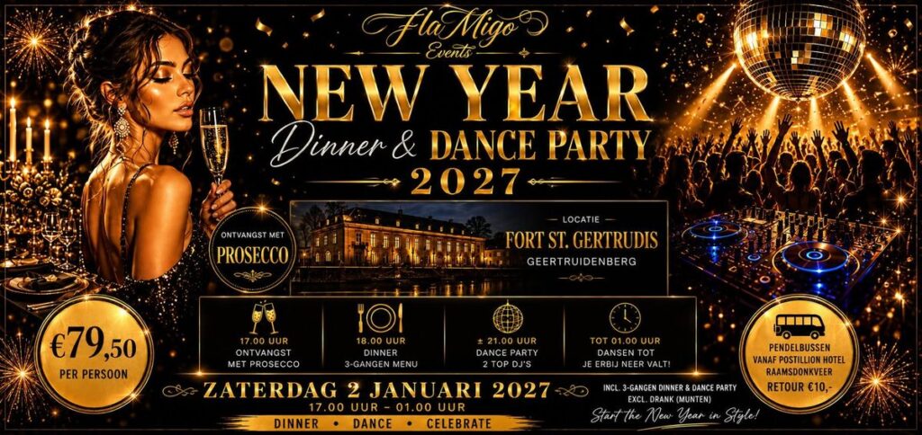 New Year Dinner & Dance Party 02-01-2027 in Brabant