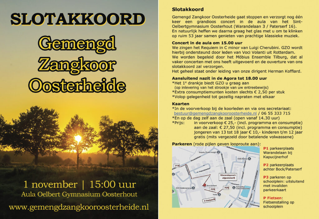 Laatste concert Gemengd Zangkoor Oosterheide – Slotakkoord van GZO in Oosterhout