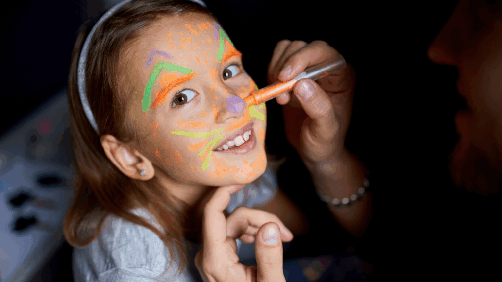 Glow in the dark schminken in Brabant